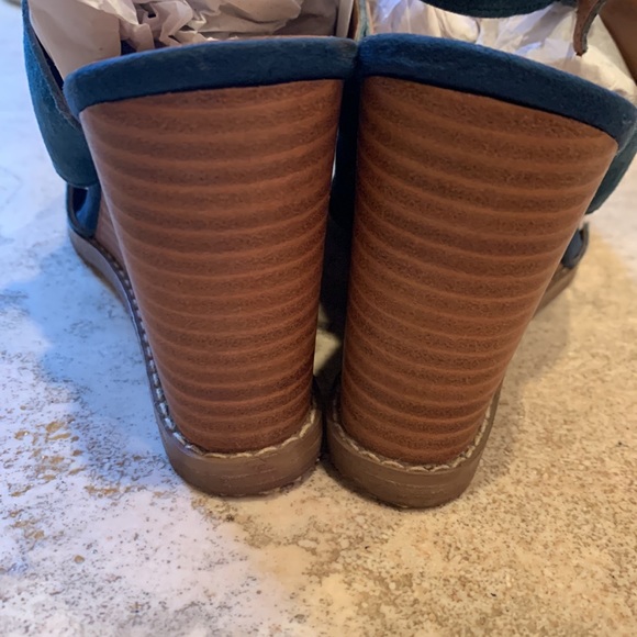 Caslon wedge suede/leather espadrille Blue Size 5.5 - Picture 3 of 6